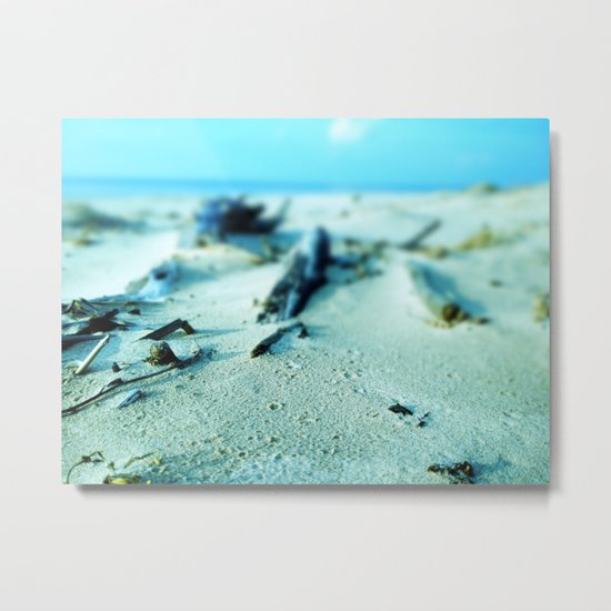 Baltic sea beach after rain Metal Print