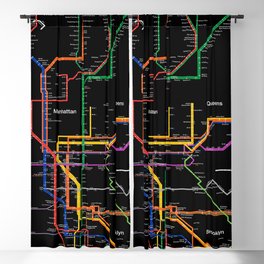 New York City subway map Blackout Curtain