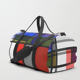 Manic Mondrian Style Retro Color Composition Duffle Bag