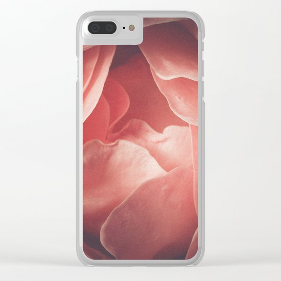 Pastel pink rose flower blossom Clear iPhone Case