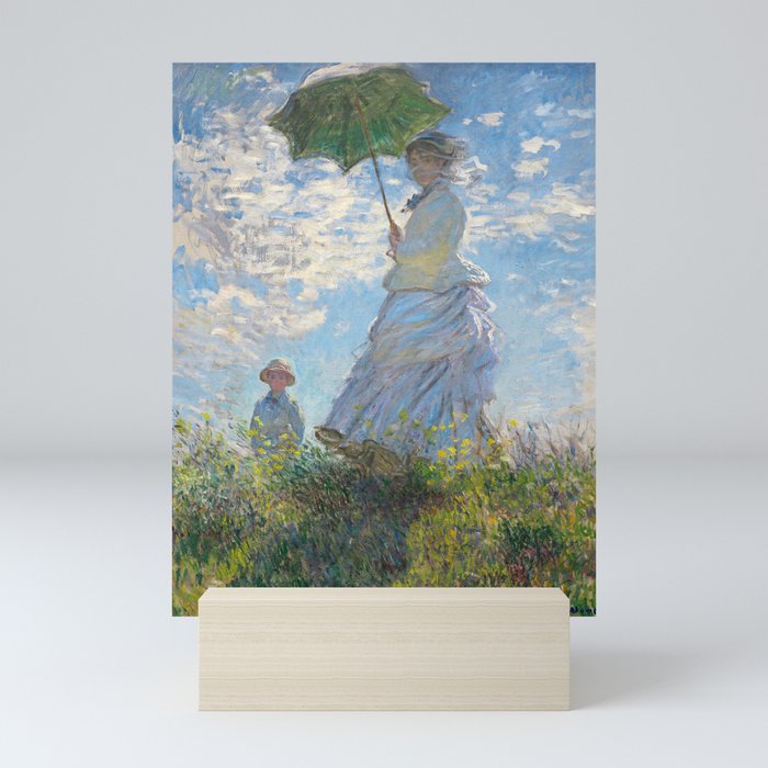 MONET, Claude. Woman with a Parasol, Madame Monet and Her Son, 1875. Mini Art Print