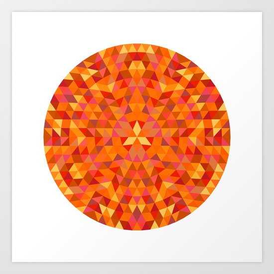 Triangle Sun Mandala Art Print