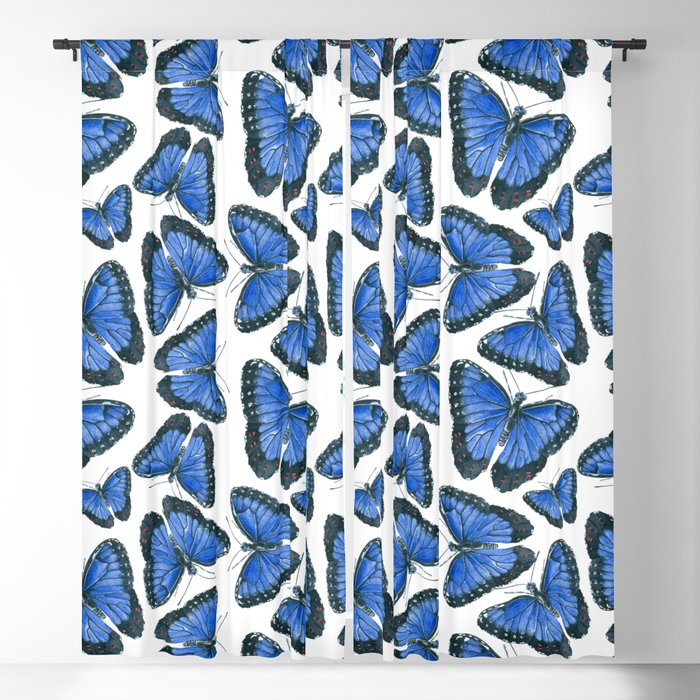 Blue morpho butterfly pattern design Blackout Curtain