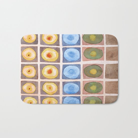 Secured Luminous Circles Bath Mat