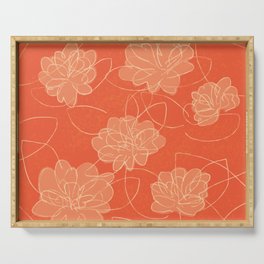 lucky red flowers Serving Tray