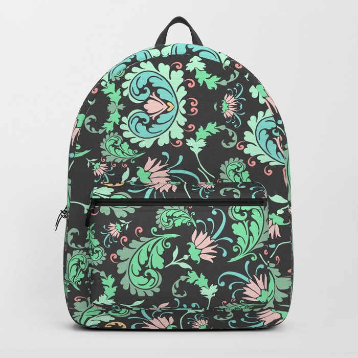 dark and pastel bold paisley flower bohemian Backpack