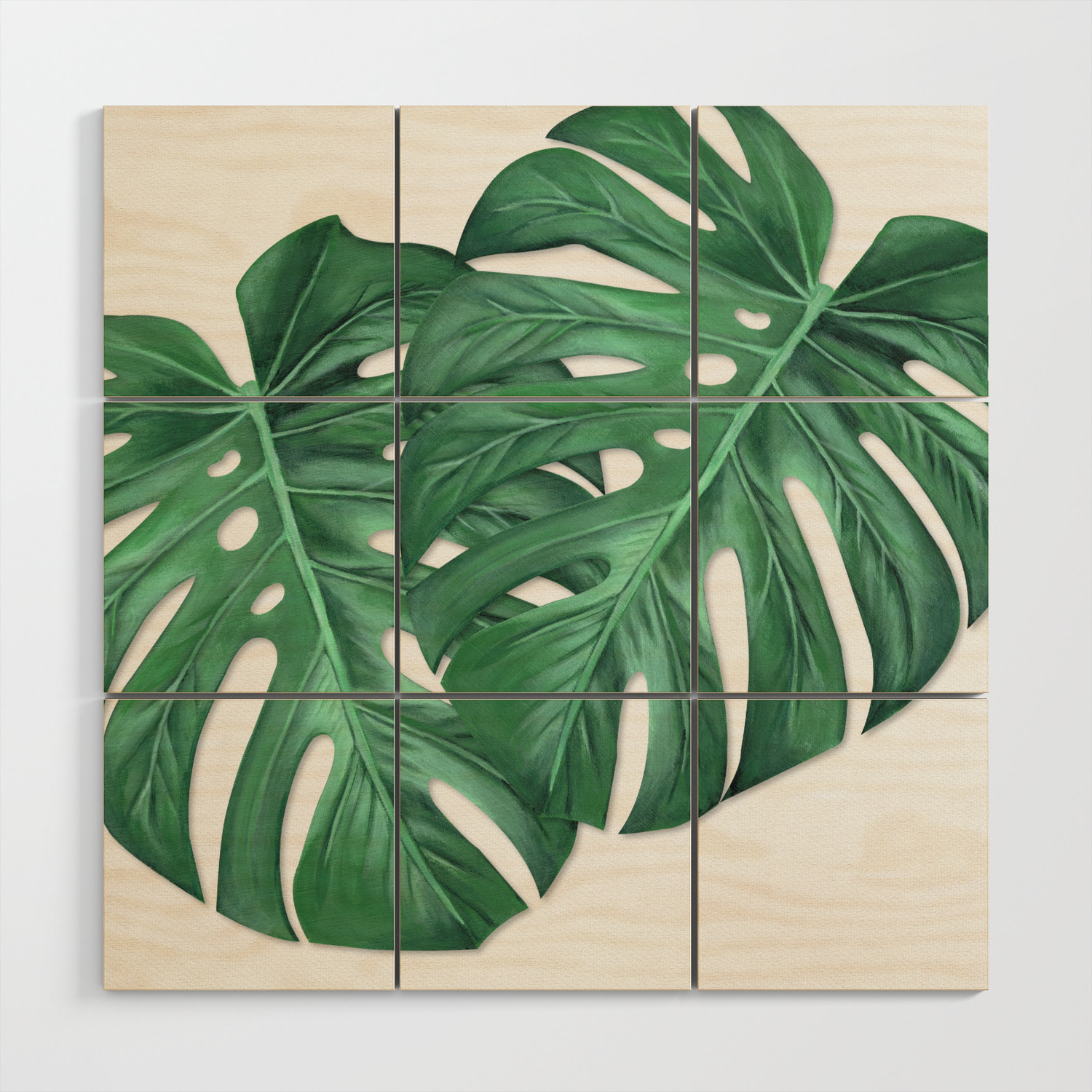 Monstera Tropical Leaf Painting Wood Wall Art By Anne Marieart