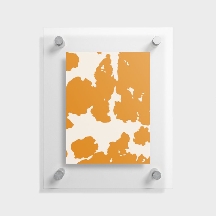 Orange Cowhide Spots Floating Acrylic Print