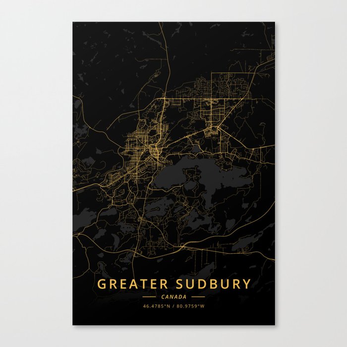 Greater Sudbury, Canada - Gold Canvas Print