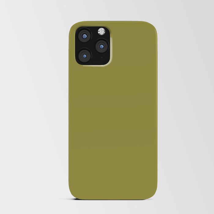 Dark Green-Yellow Solid Color Pantone Lentil Sprout 16-0550 TCX Shades of Yellow Hues iPhone Card Case