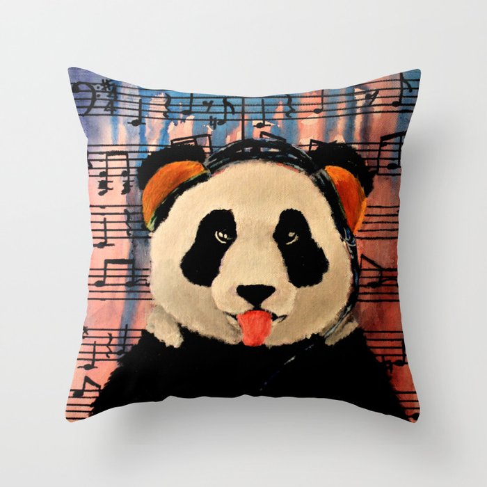 2 A.M. Sunshine Panda Throw Pillow