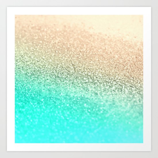 GOLD AQUA Art Print