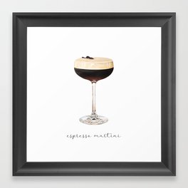 Espresso Martini Cocktail Painting | Watercolor Bar Art Framed Art Print