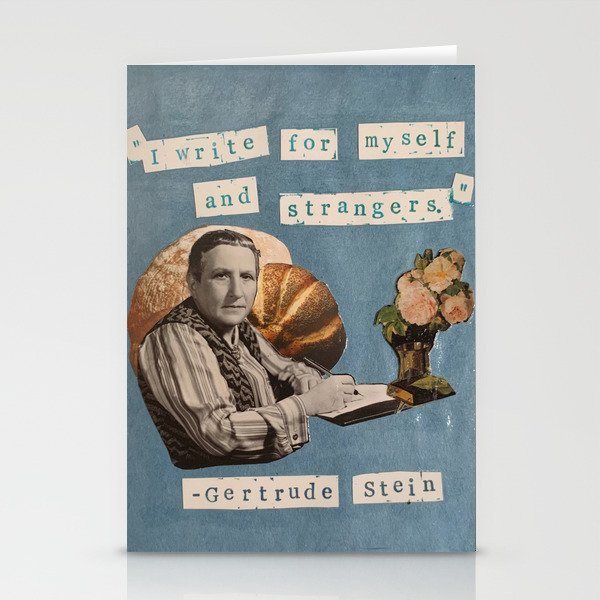 "I write for myself and strangers" Collage Stationery Cards