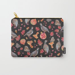 Festive Partridges and Pomegranates Carry-All Pouch