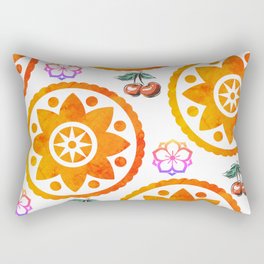 Mandala Flower Pattern With Samurai Crest No.6 Rectangular Pillow
