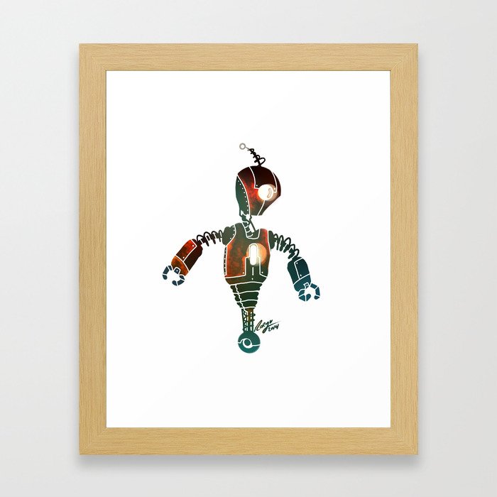 robot silhouette 2 Framed Art Print