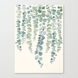 Watercolor Eucalyptus Leaves Canvas Print