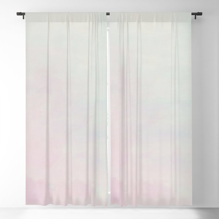 Pink Teal Modern Minimalist Abstract Art Blackout Curtain