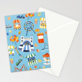 watercolor carnival blue Stationery Card