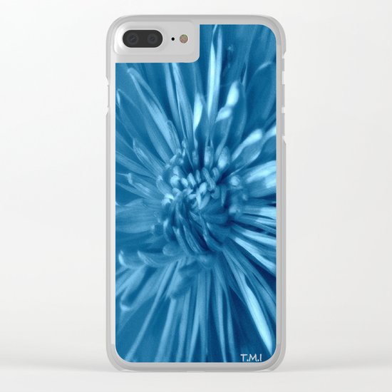 Flower | Flowers | Sky Blue Mums Clear iPhone Case