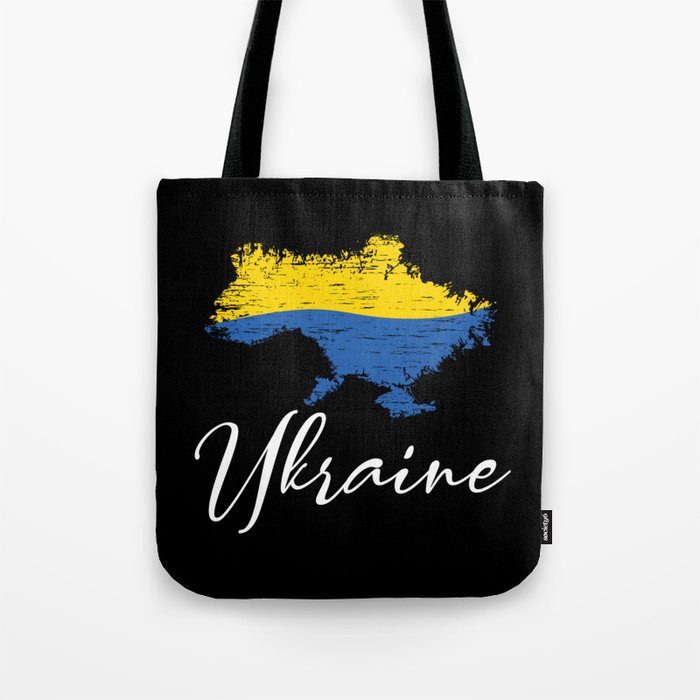 Stop war quote with ukrainian banner Tote Bag