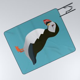 A vector illustration of a puffin Picnic Blanket