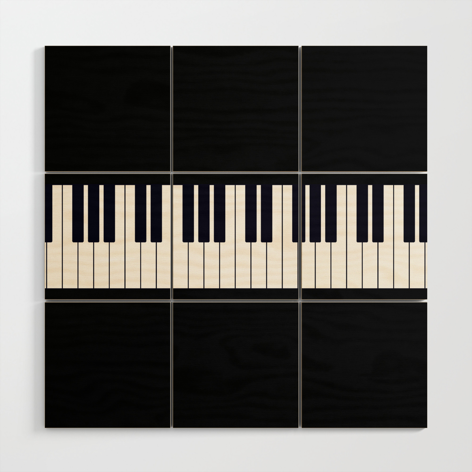 Piano Keys Black And White Simple Piano Keys Pattern Minimalistic Music Themed Artwork Wood Wall Art By Printpix Society6