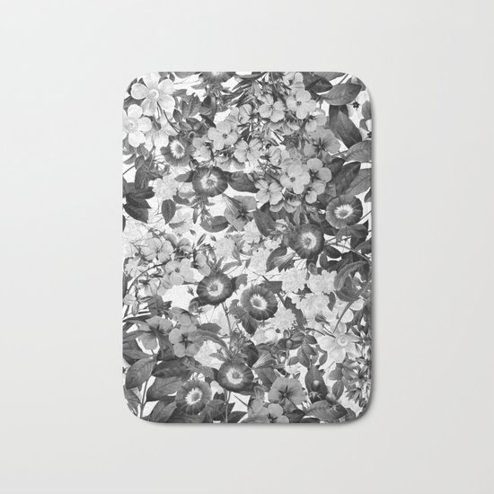 Night Garden Black and White Bath Mat