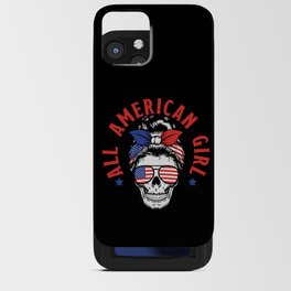 All American Girl Skull Independence Day iPhone Card Case