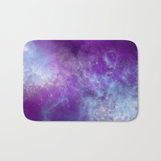 Purple Cloud Nebula Watercolor Universe Bath Mat