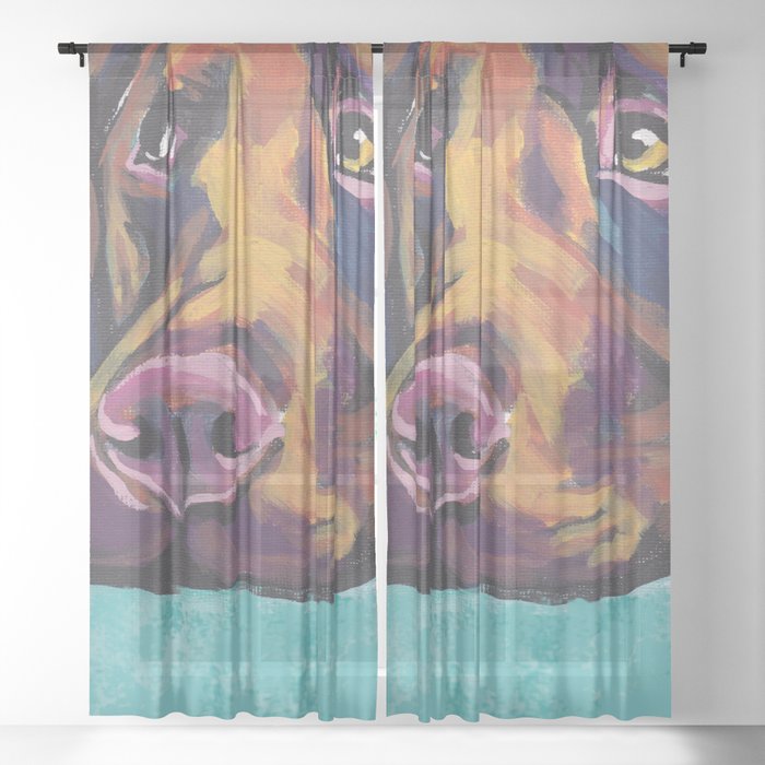 Fun Chocolate Lab Dog Bright Colorful Pop Art Labrador Sheer