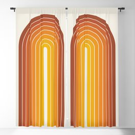 Gradient Arch IX Retro Orange Mid Century Modern Rainbow Blackout Curtain