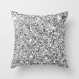 Hidden Images Doodle Art Throw Pillow