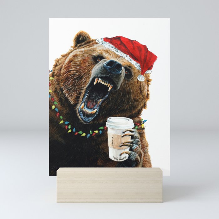 Grizzly Mornings Christmas Mini Art Print