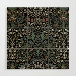William Morris Vintage Blackthorn Dark Green 1892 Wood Wall Art