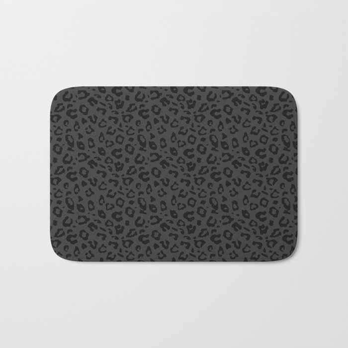 Deep Gray Leopard Pattern Bath Mat