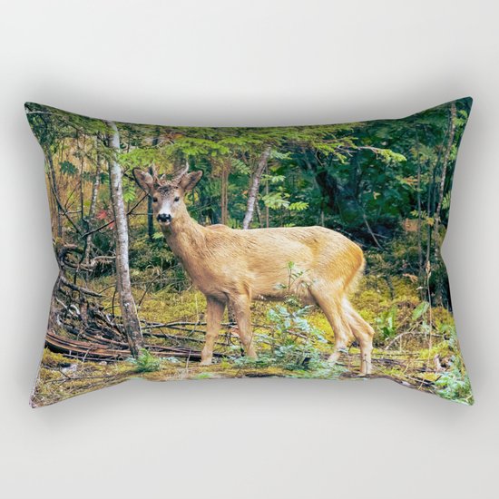 The Wandering Deer Rectangular Pillow