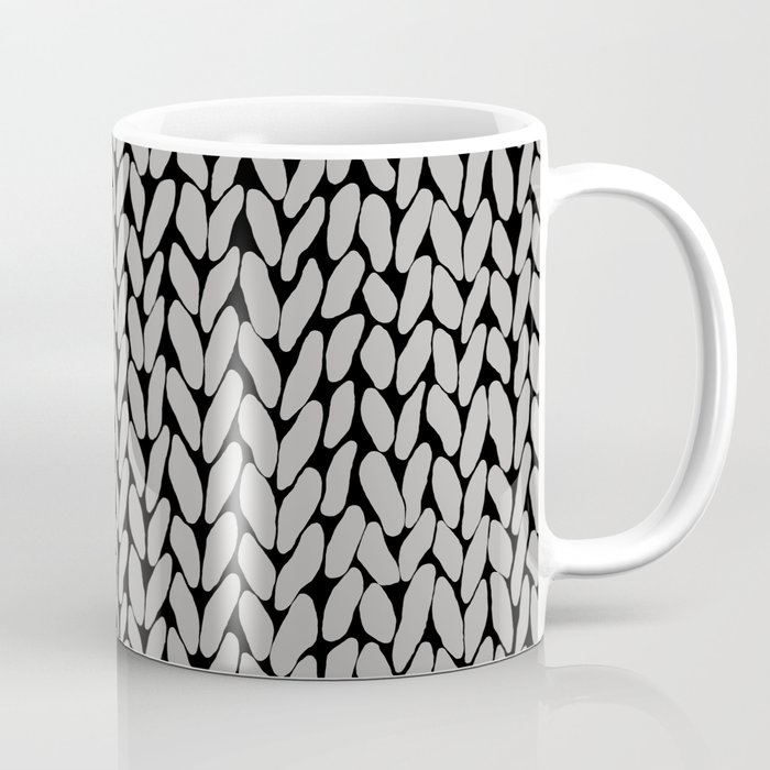 Grey Knit With White Stripe Coffee Mug