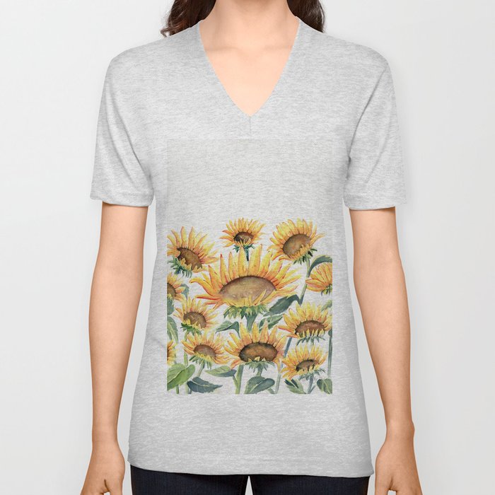 Sunflowers Love V Neck T Shirt