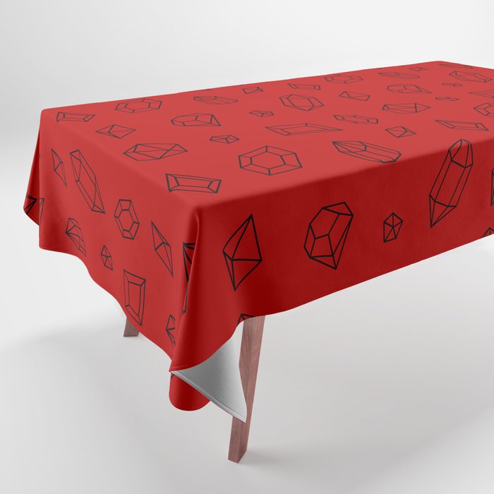 Red and Black Gems Pattern Tablecloth