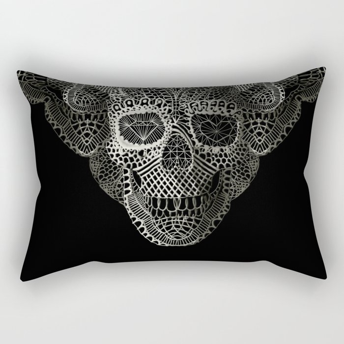 Lace Skull Rectangular Pillow