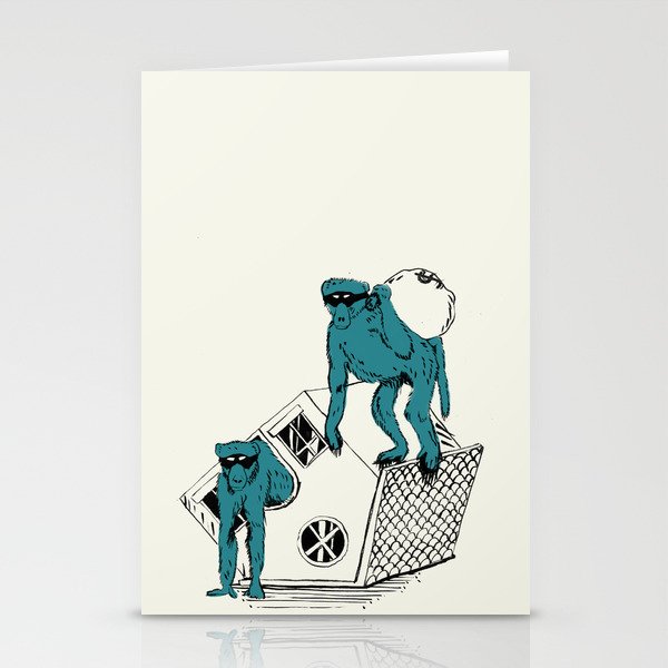 Monkey Burgulars Stationery Cards