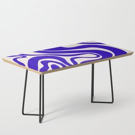 Bold Blue Liquid Swirl Contemporary Pattern Coffee Table