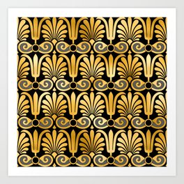 Art Deco 24-Karat Gold Egyptian Elegant Pattern Art Print