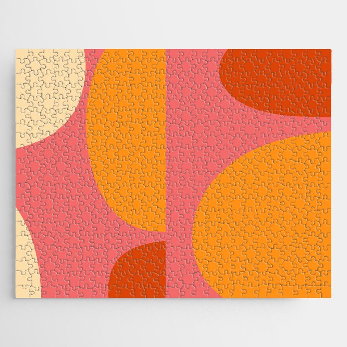 Abstract mid century warm shape design 2 Jigsaw Puzzle
