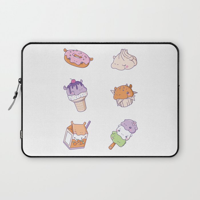 Fun Hippo Snacks Cute Kawaii Aesthetic Laptop Sleeve