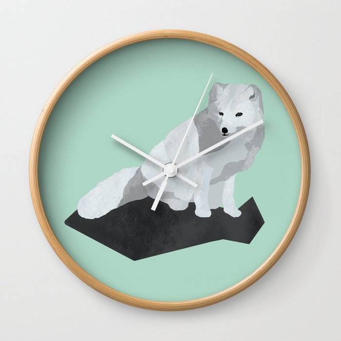 Arctic Fox Wall Clock