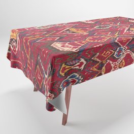 Antique Red Patterned Weave Tablecloth