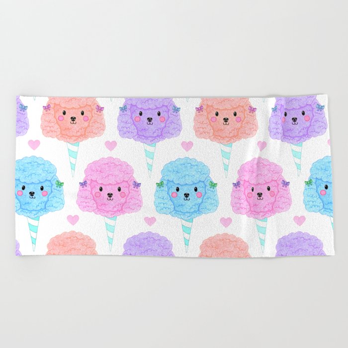 Cotton Candy Dogs Beach Towel